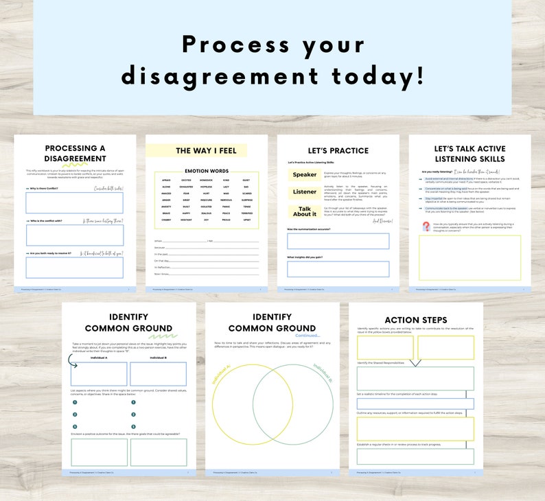 Processing Disagreements, Conflict Therapy, Anger Processing, Dispute Journal, Psychology Tools, Setting Boundaries, Mental Health Tools image 7