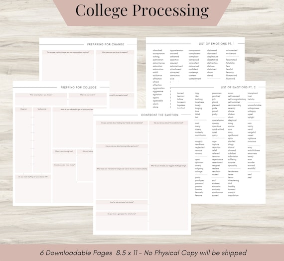 College Processing Journal: Mental Health, Self-Care (8.5 x 11 PDF)