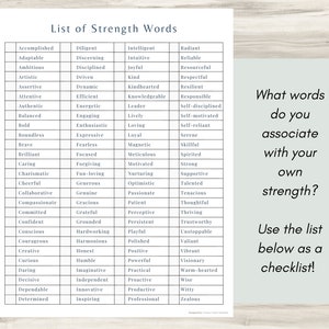List of Strength Words for Personal Growth and Inner Work, Mental ...