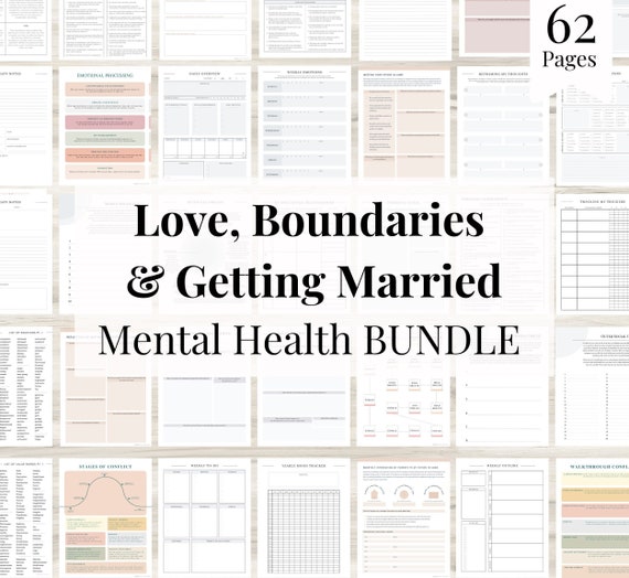 Love, Boundaries & Getting Married | 62 Page Mental Health Bundle, Relationship Therapy, Marriage Conflict, Couples Therapy, Premarital