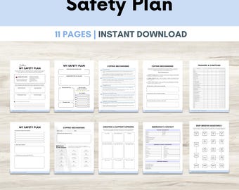 Safety Plan Workbook: Crisis Management, Mental Health | Mental Health PDF, Therapy Worksheets, Self-Care Printable