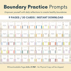 Boundary Practice Prompt Flashcards: Self-Care & Relationships (PDF)