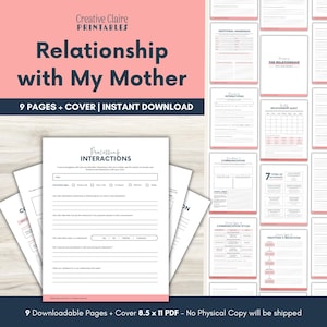 Je relatie met moeder verwerken | Reflectiedagboek moeder | Afdrukbaar met instructies | Emotionele genezing, zelfontdekking en familieband