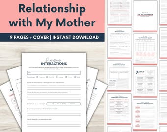 Processing Your Relationship with Mom | Mother Reflection Journal | Guided Printable | Emotional Healing, Self-Discovery, and Family Bond