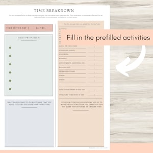 Time Breakdown Worksheet: Time Management Planner (PDF) - Etsy