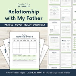 Father Relationship Journal Printable | Processing My Relationship with My Dad | Boundaries, Emotional Awareness & Therapy Worksheets PDF