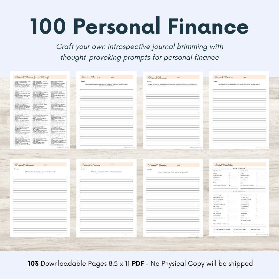 Personal Finance Journal Prompts: Smart Spending, Savings Strategies | Mental Health PDF ...