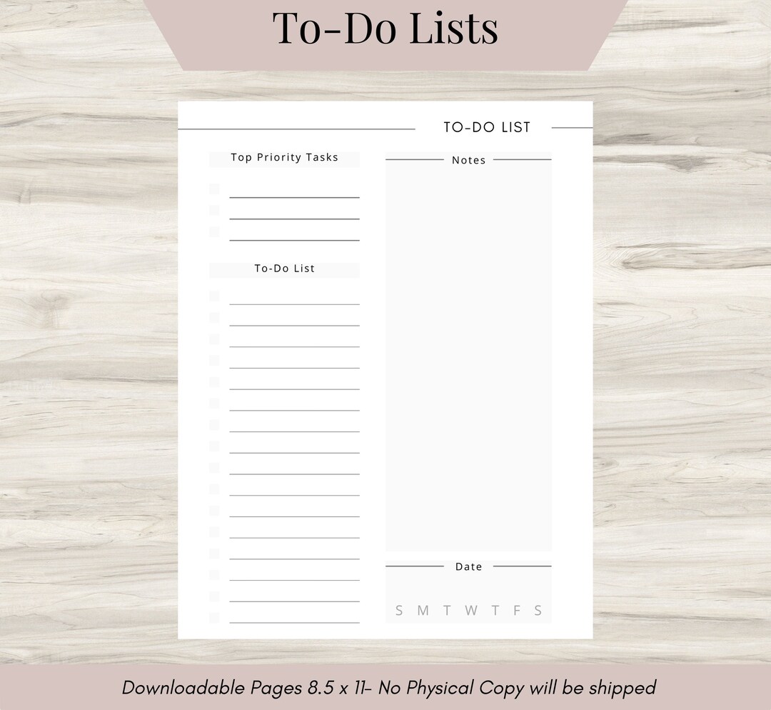 To Do List Printable PDF | Daily Task Tracker Sheet | Priority Planner ...