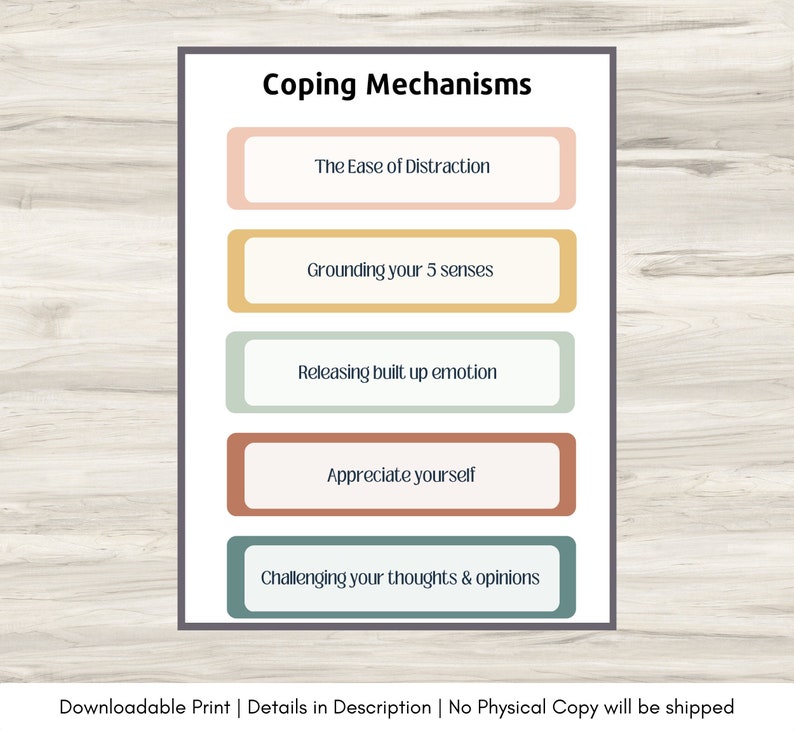 Coping Skills Poster Coping Mechanisms Grief Print - Etsy