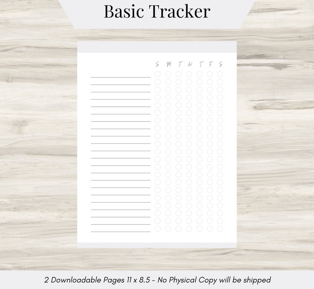 Habit Tracker Printable Tracker Template Downloadable Monthly Habit