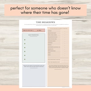 Time Breakdown Worksheet: Time Management Planner (PDF) - Etsy