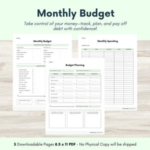 Monthly Planner |  Budget Sheet, Expense Tracker, Financial Organizer, Personal Finance Printable, Savings & Debt Tracker