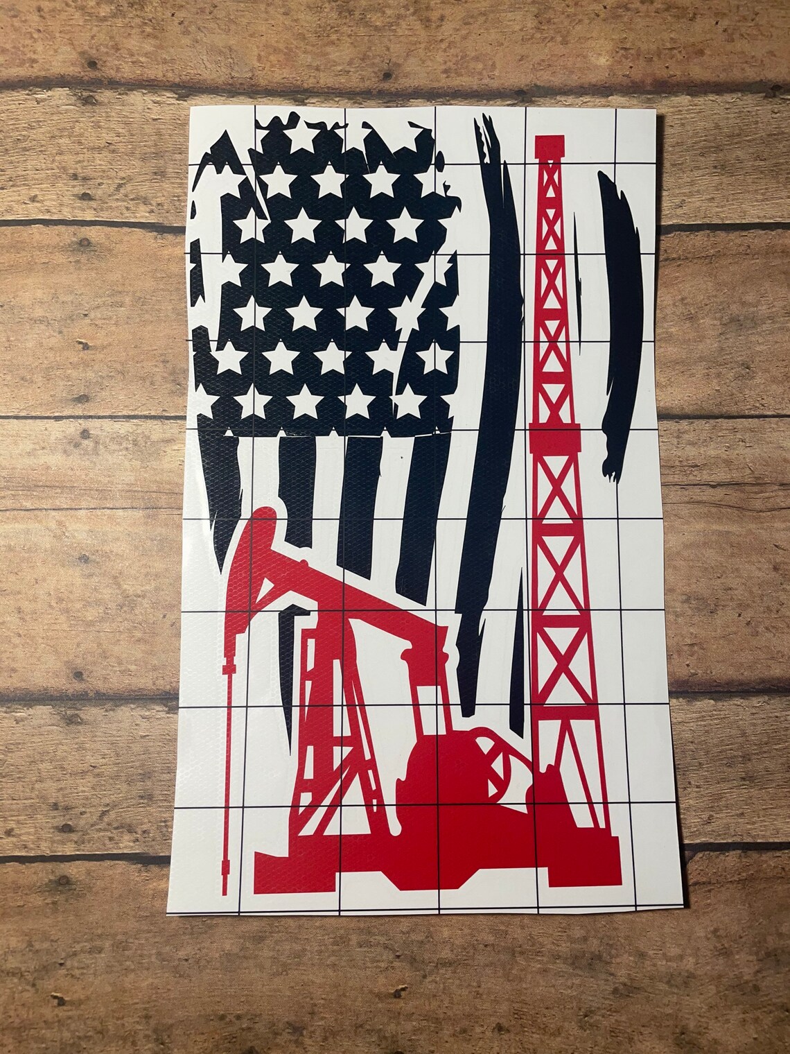 American flag oil rig decal Etsy