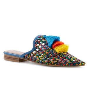 RAG & CO: ZOOEY Colorful Woven Flat Mules