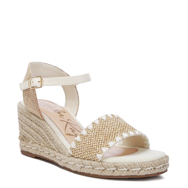 LONDON RAG: Lucas Raffia Wedge Heel Espadrilles