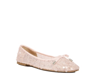 LONDON RAG: Lysander Sequin Embellished Sheer Ballet Flats