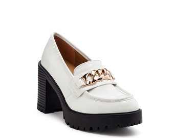 LONDON RAG: Sachs Block Heeled Chunky Loafers