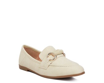 RAG & CO: Asher Horsebit Embellished Raffia Loafers