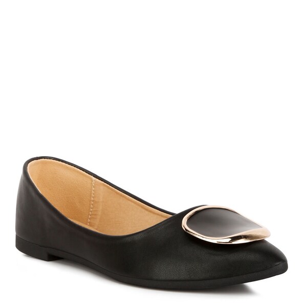 LONDON RAG: Karder Brooch Detail Ballet Flats