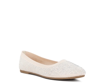 Splash Rhinestones Embellished Ballet Flats