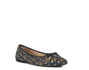 LONDON RAG: Florent Sequin Flat Bow Ballerinas