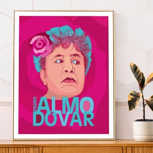 Pedro Almodovar Poster, Almodovar Art Print, Pedro Almodovar ritratto, Film Director spagnolo wall art, Illustrazione moderna Art