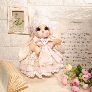 Cute Plush Christmas  Bunny Teddy Girl Handmade Art Toy for Girl Women Mom Birthday Children&#39;s Holiday