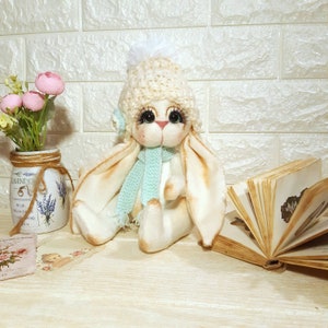 Peluche mignon petit lapin fait main, excellent cadeau pour fille, fille, maman avec amour pour anniversaire, Noël Pâques