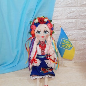 Ukrainian handmade toy store, Ukrainian doll, textile doll in Ukrainian national costume. Art OOAK fabric cloth doll