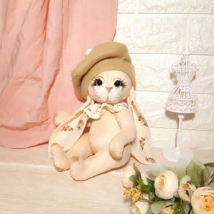 Plush cute little bunny handmade great gift for girl, daughter, mom with love for birthday, Christmas, Mother&#39;s Day, Easter