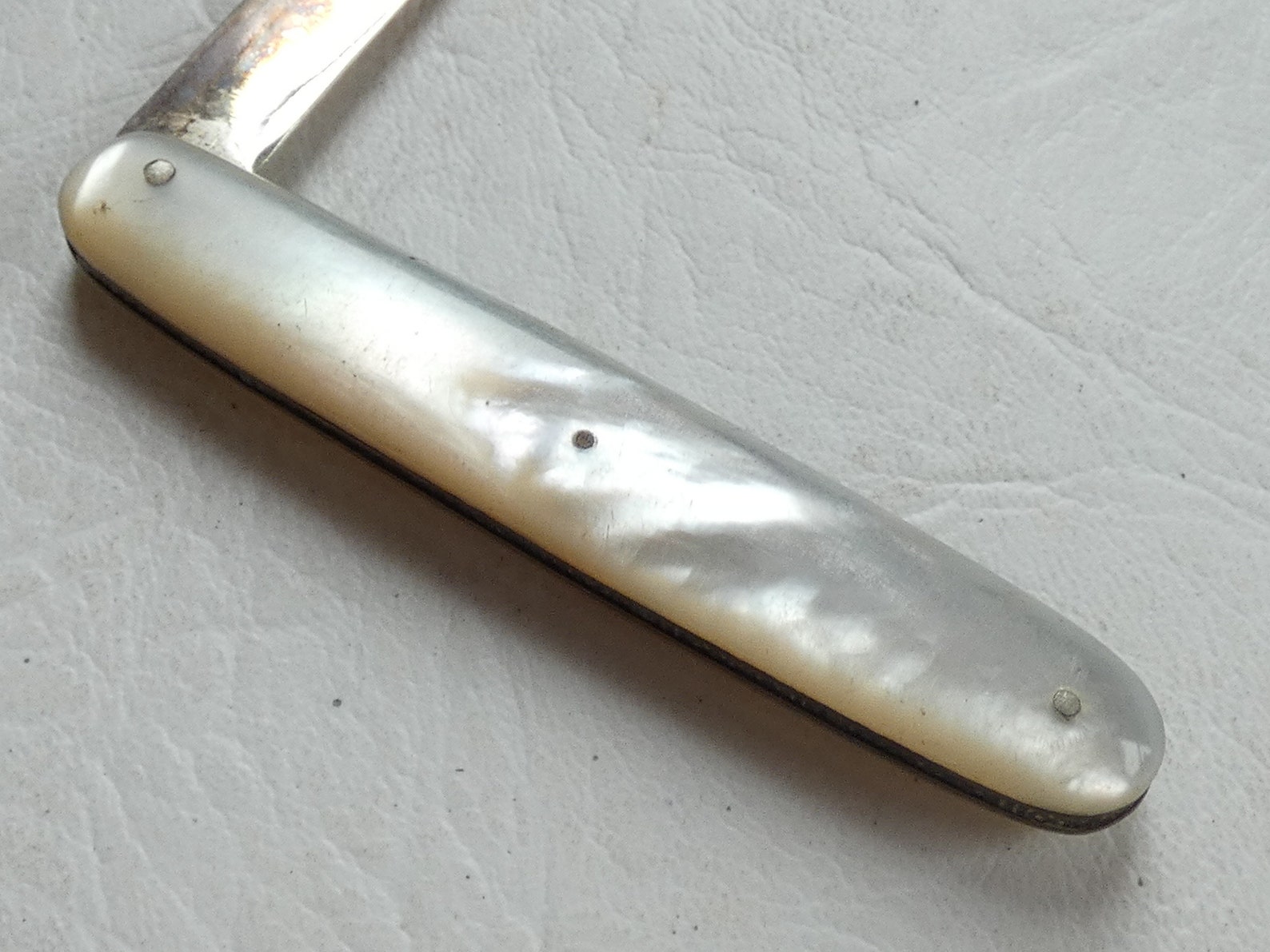 Antique Sterling Silver Mother of Pearl Pen Knife Etsy