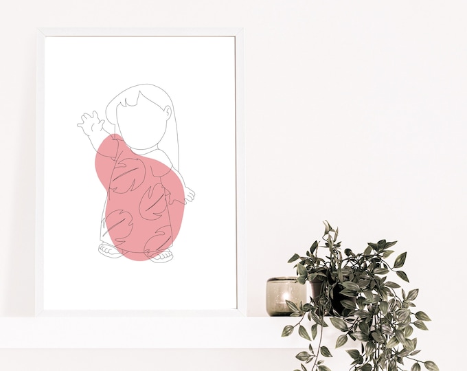 Lilo & Stitch - Stitch | One Line Cartoon Printable Art | Digital ...