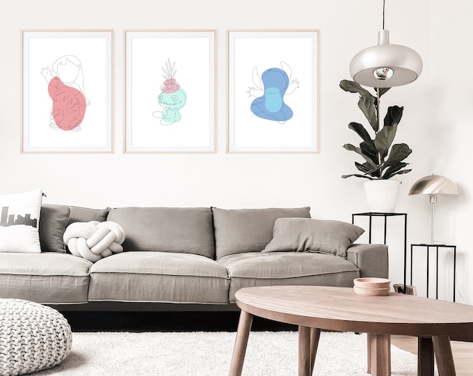 Lilo & Stitch - Stitch | One Line Cartoon Printable Art | Digital ...