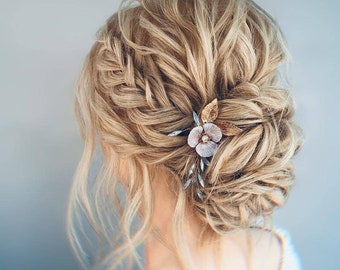 Hair comb in gold or silver / hair accessories / bridal accessories