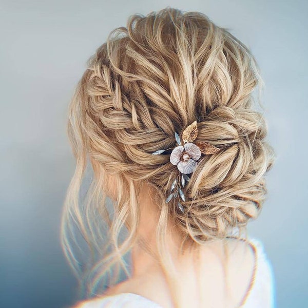 Peineta en oro o plata / accesorios para el cabello / accesorios nupciales