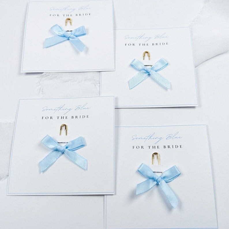 Gift bride / customizable / gold & silver / lucky charm for bride / blue bow / something blue, gift / jewelry bride / image 2