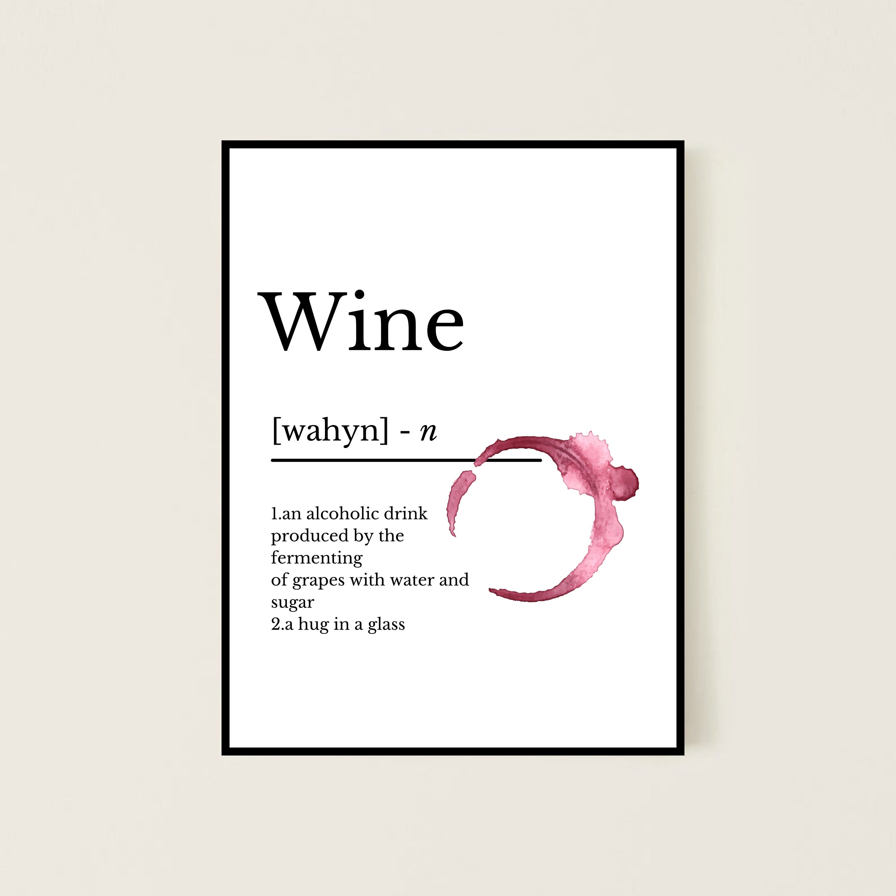 WeinDefinitionPlakat Etsy