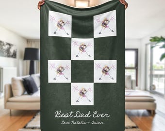 personalized gift for dad from kids, custom gift for pop, unique gift for dad, heirloom baby blanket design your own, children&#39;s room decor