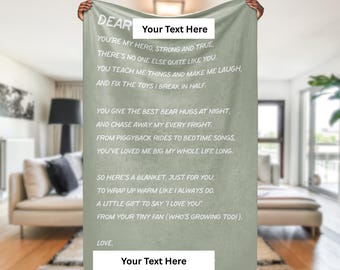 step dad gift for father&#39;s day, bonus dad gift father&#39;s day, customizable blanket with name, adoptive dad gift, custom text blanket