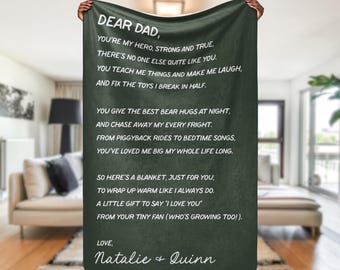 Personalized Letter to Dad Blanket - Father's Day Sherpa Blanket