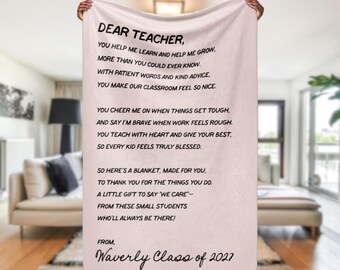 teacher poem for the end of school gift, sherpa blanket with poem for teacher blanket custom, class of 2025 gift, student gift for teacher
