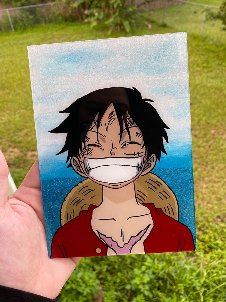Luffy // One Piece Glass Painting Etsy