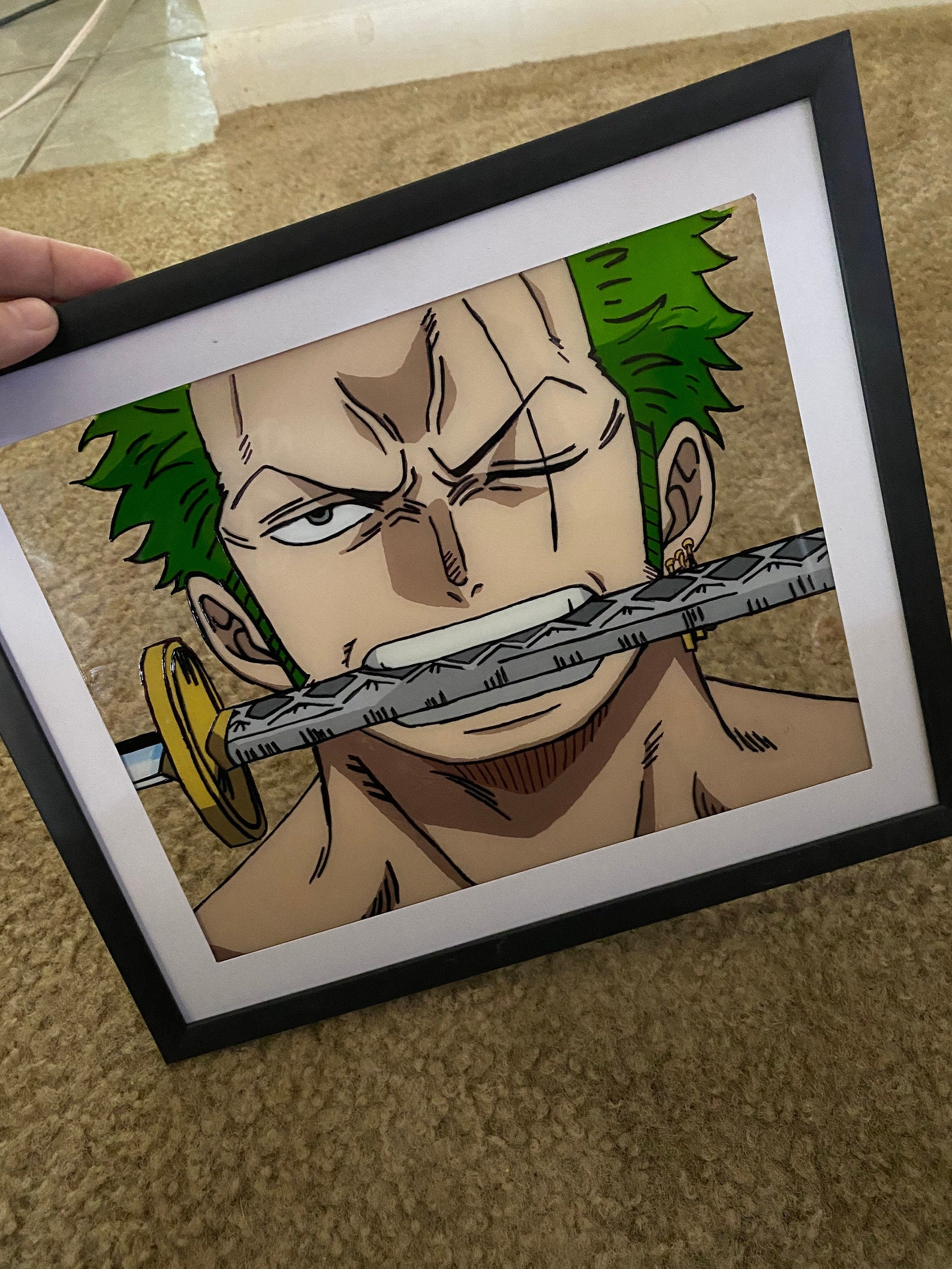 Zoro Glass Painting Etsy