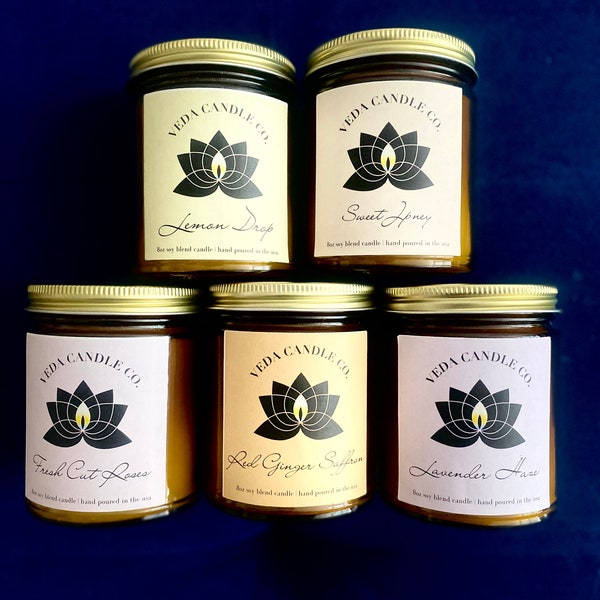 8 oz Scented Candles; Soy Blend; hand poured; free shipping; Aromatherapy