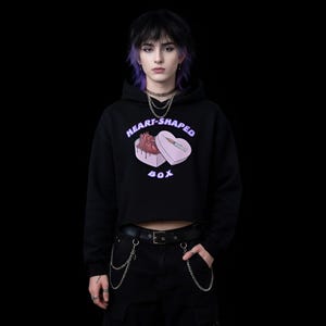 Nirvana Song Anatomical Heart Crop Hoodie – Pastel Goth Cropped Pullover