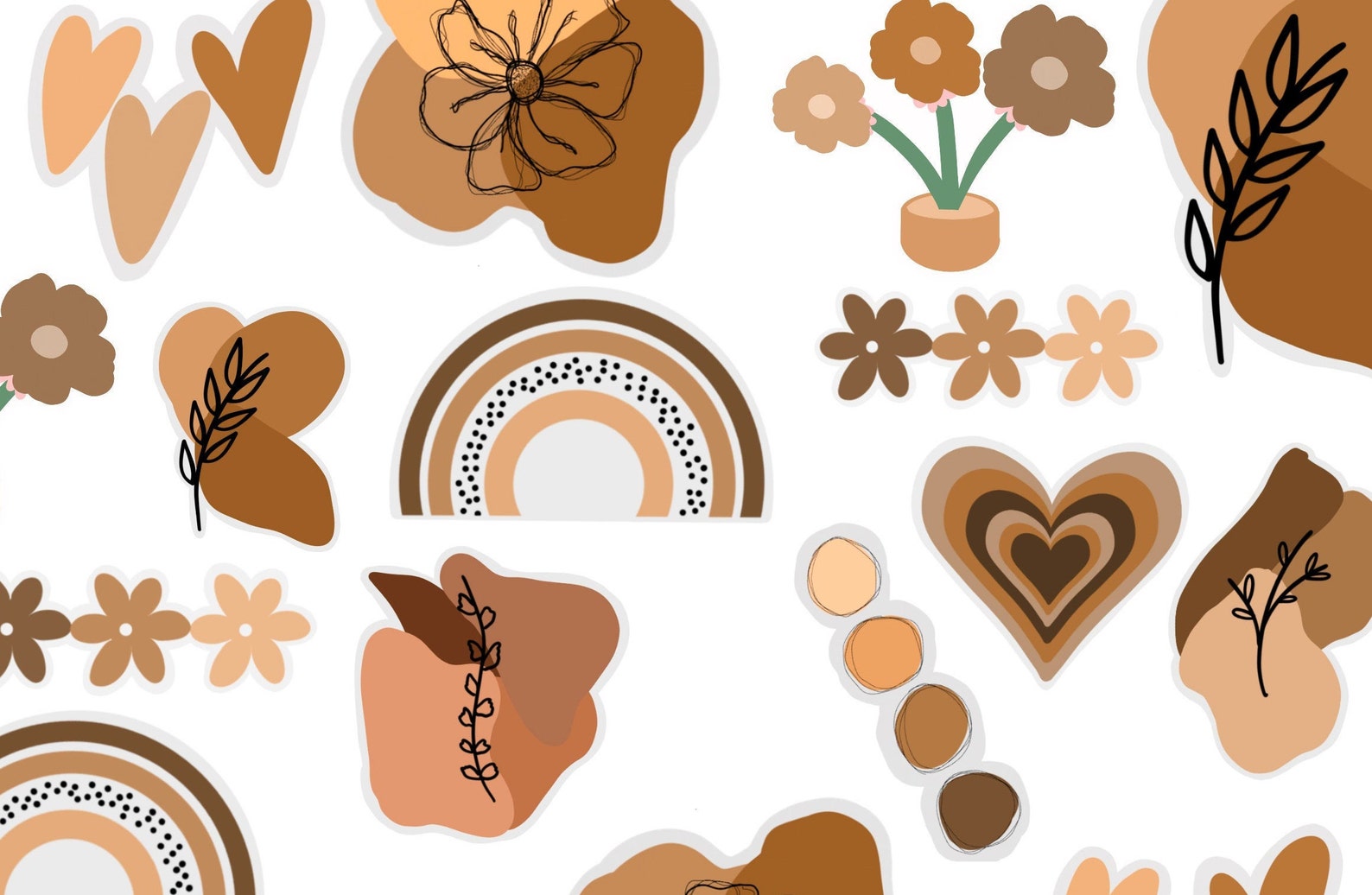 Pack Of Stickers 10pcs Brown Stickers Laptop Sticker Etsy 