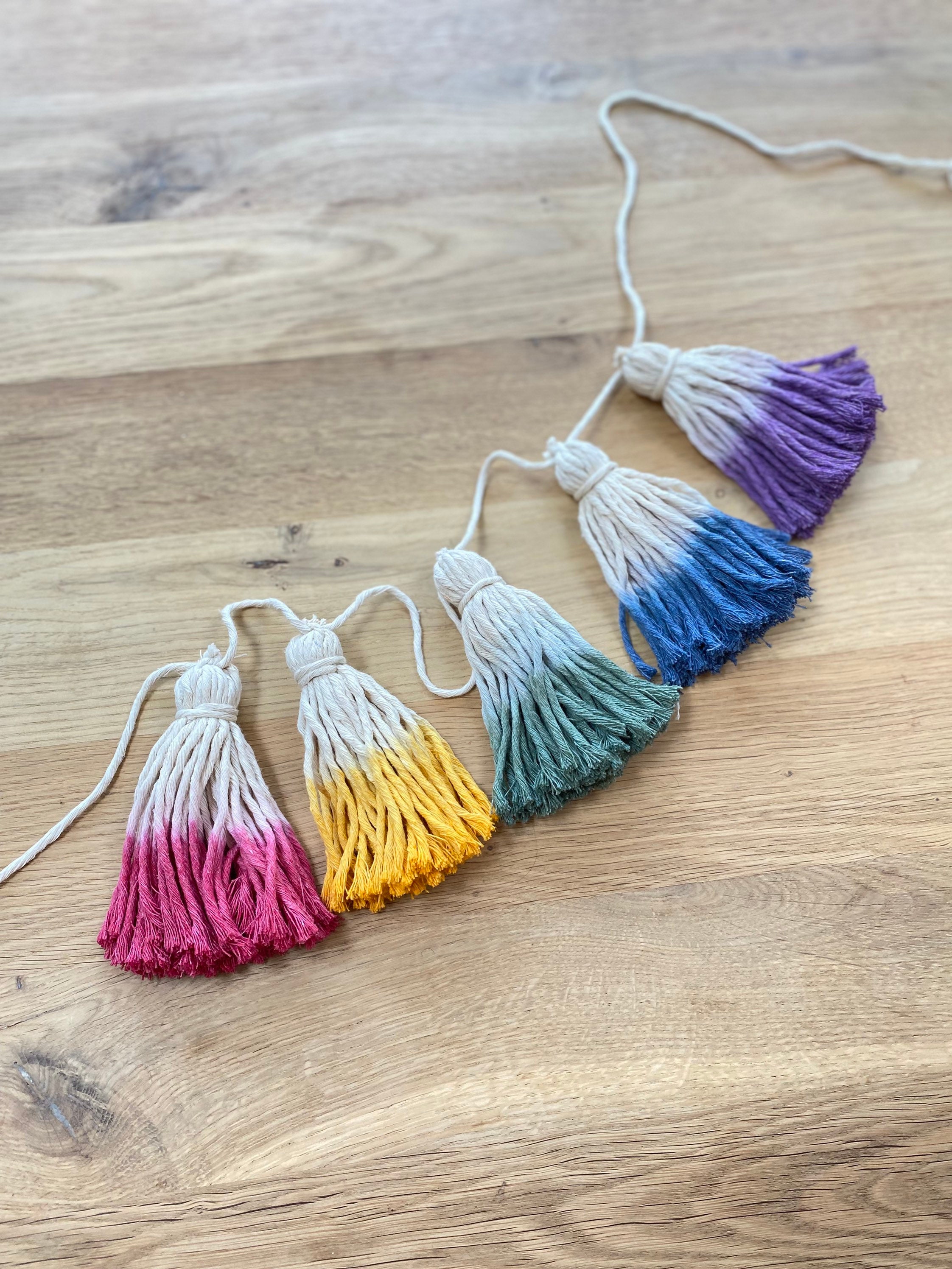 Rainbow Hand Dyed Tassels Unisex Nursery Rainbow Decor Etsy