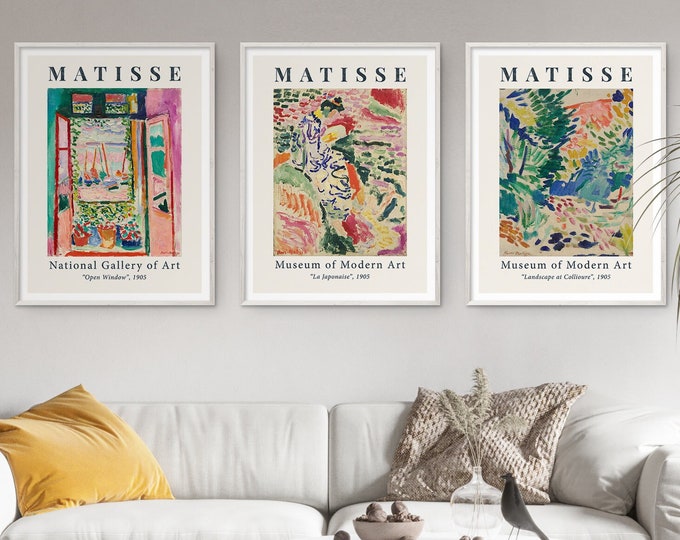 Matisse Print Set of 3 Abstract Painting Henri Matisse Printable Boho ...