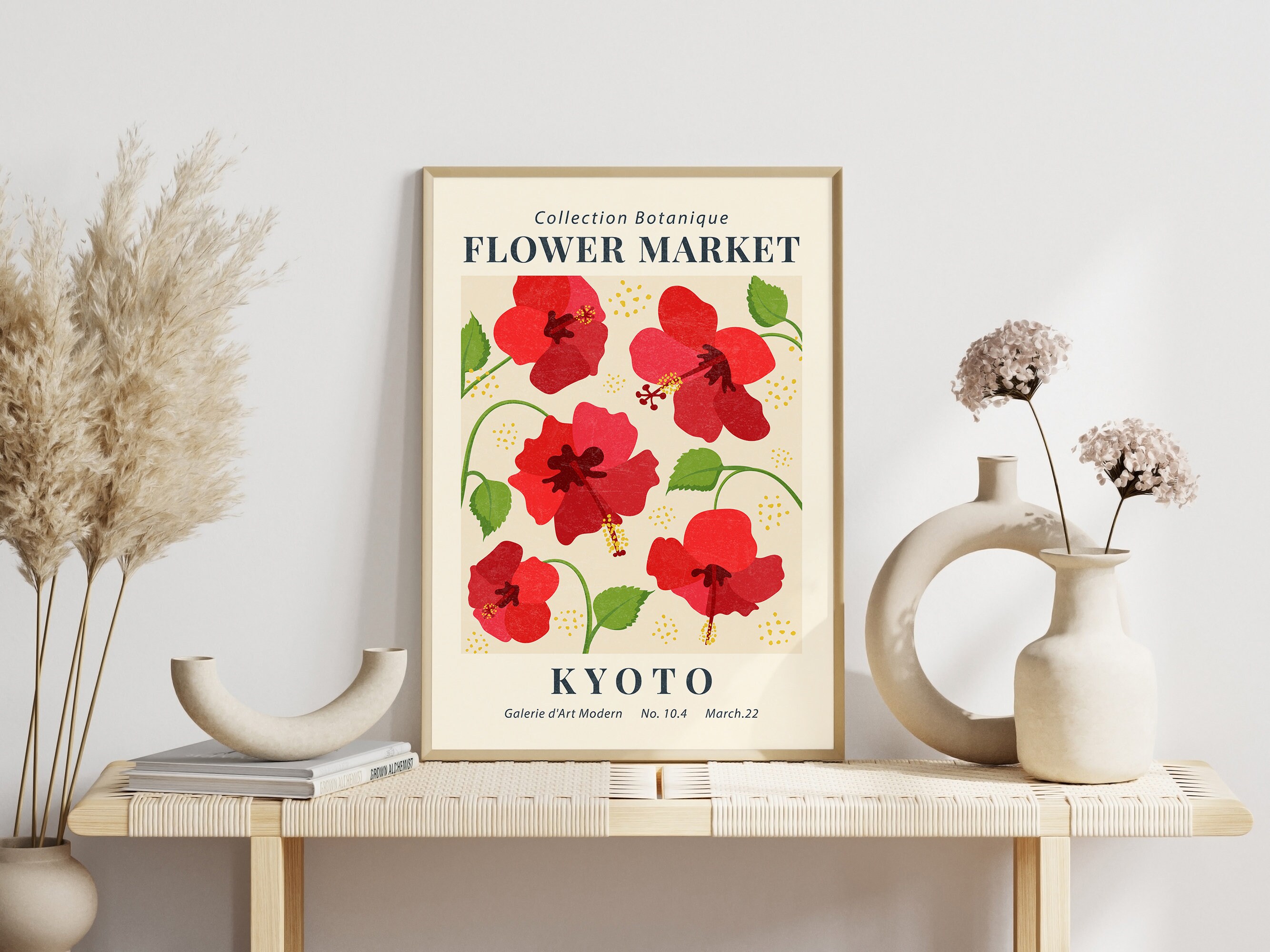 Flower Market Print Set of 9 Gallery Wall Art Retro Botanical Floral ...