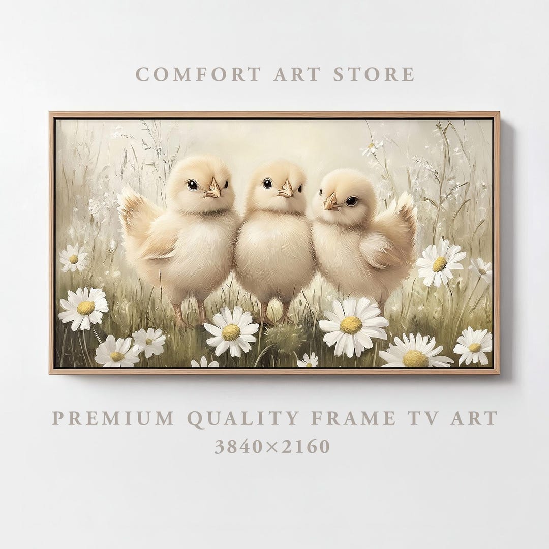 Vintage Easter Chicks Frame TV Art: Spring Nursery Decor (digital ...